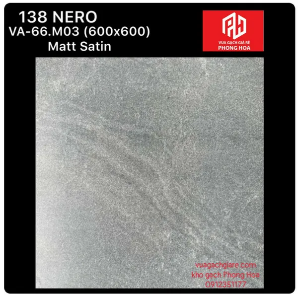 Gạch Đá Mờ Ốp Lát 60x60 Cao Cấp Ấn Độ xám xi măng VA-66.M03