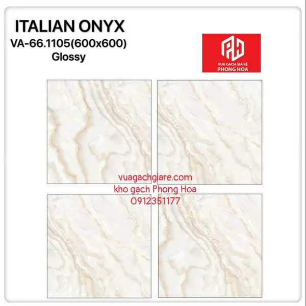 Gạch Đá Ốp Lát 60x60 Cao Cấp Ấn Độ vàng vân mây VA-66.1105