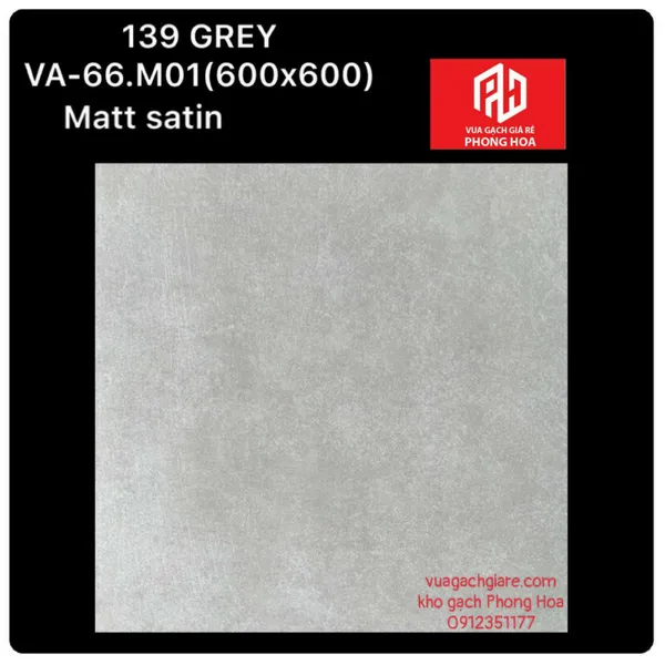 Gạch Đá Mờ Ốp Lát 60x60 Cao Cấp Ấn Độ xám xi măng VA-66.M01