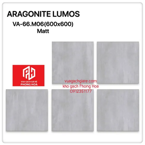 Gạch Đá Mờ Ốp Lát 60x60 Cao Cấp Ấn Độ xám xi măng VA-66.M06