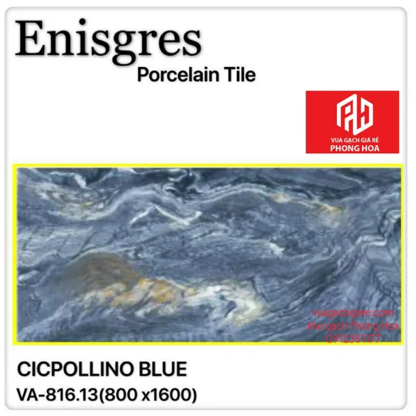 Gạch Đá Ốp Lát 80x160 Cao Cấp Ấn Độ xanh vân vũ trụ VA-816.13