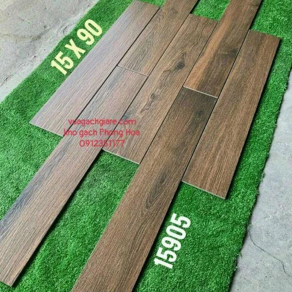 Gạch Vân Gỗ 15x90 Viglacera nâu socola 15905