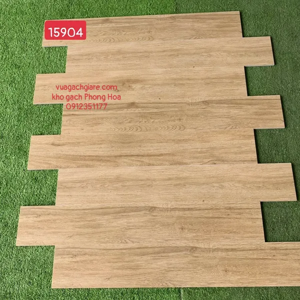 Gạch Vân Gỗ 15x90 Viglacera nâu vàng 15904