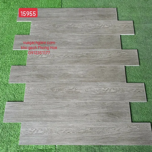 Gạch Vân Gỗ 15x90 Viglacera xám đậm 15955