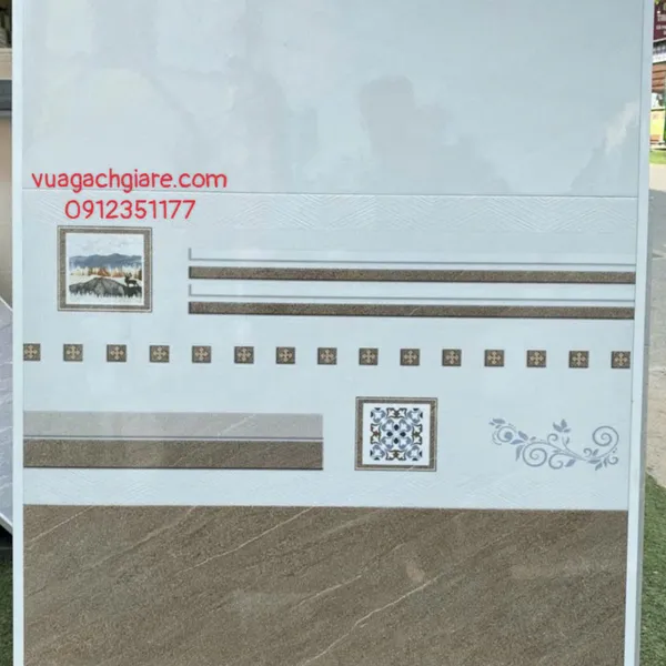 Gạch Men 30x60 Ốp Tường Giá Rẻ nâu vân trắng VB36879