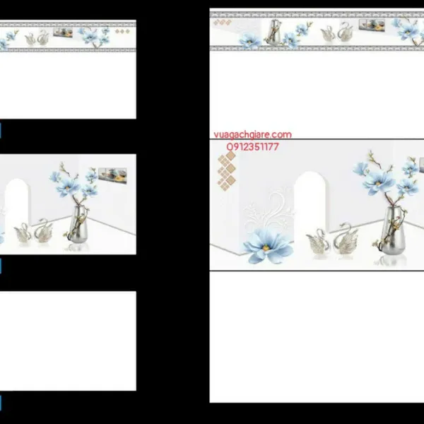 Gạch Men 30x60 Ốp Tường Giá Rẻ trắng trơn 3955