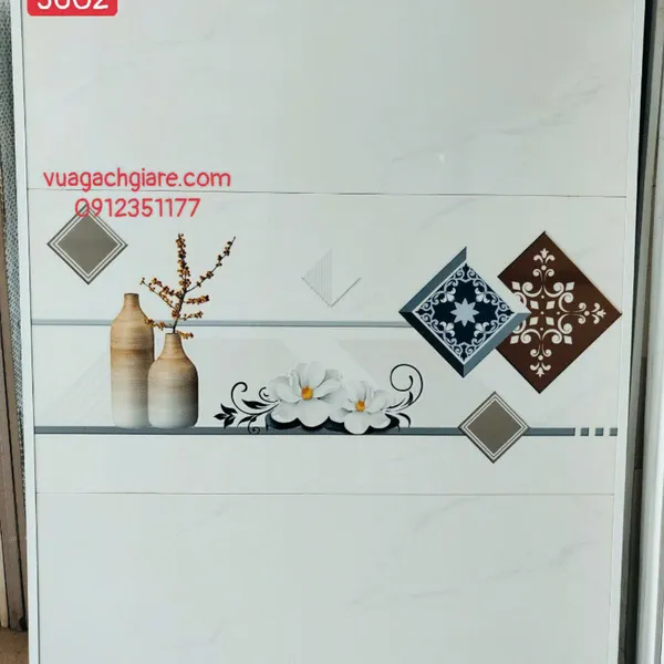 Gạch Men 30x60 Ốp Tường Giá Rẻ trắng vân khói 3602