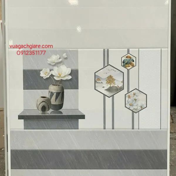 Gạch Men 30x60 Ốp Tường Giá Rẻ sọc ngang xám 3639