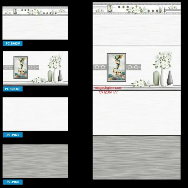 Gạch Men 30x60 Ốp Tường Giá Rẻ vân gỗ xám 3963