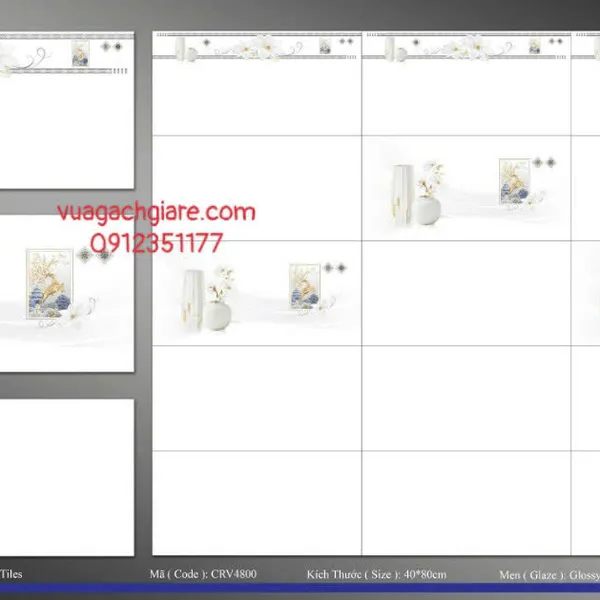 Gạch Men 40x80 Ốp Tường Giá Rẻ trắng trơn 4800V