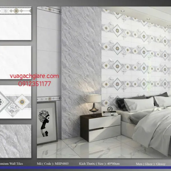 Gạch Men 40x80 Ốp Tường Giá Rẻ xám vân đá 4803V