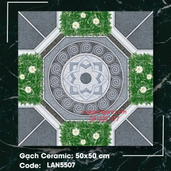 Gạch Men 50x50 Ốp Lát Sân Vườn Giá Rẻ đá cỏ LAN5507