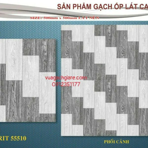Gạch Men 50x50 Ốp Lát Giá Rẻ vân gỗ xám 55510