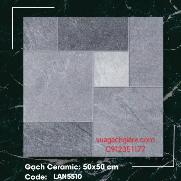 Gạch Men 50x50 Ốp Lát Sân Vườn Giá Rẻ đá ghép LAN5510