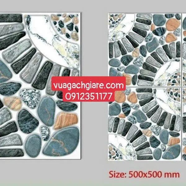 Gạch Men 50x50 Ốp Lát Sân Vườn Giá Rẻ sỏi đá PCS5572
