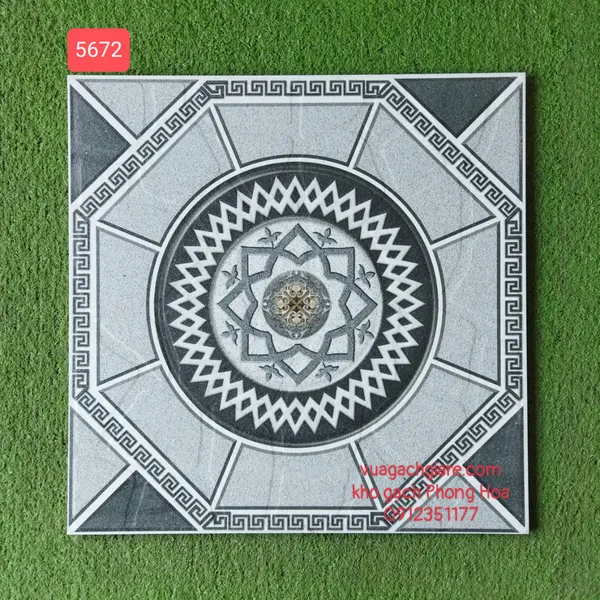 Gạch Men Lát Sân Vườn 50x50 màu xám 5672