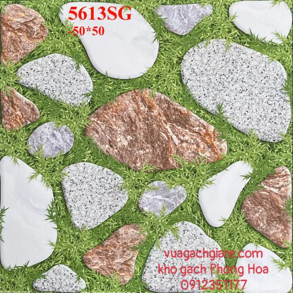 Gạch Men Lát Sân Vườn 50x50 sỏi đá 5613SG