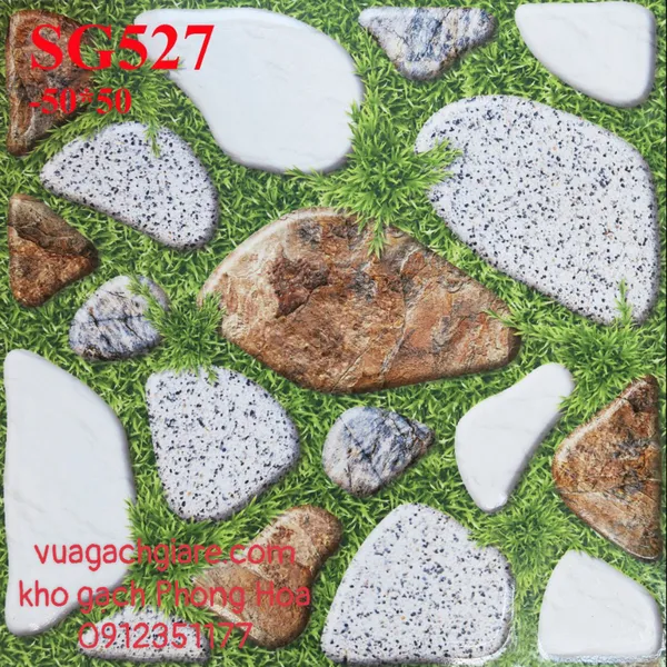 Gạch Men Lát Sân 50x50 sỏi đá SG527