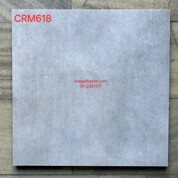 Gạch Men Mờ 60x60 Ốp Lát Giá Rẻ xám xi măng CRM618
