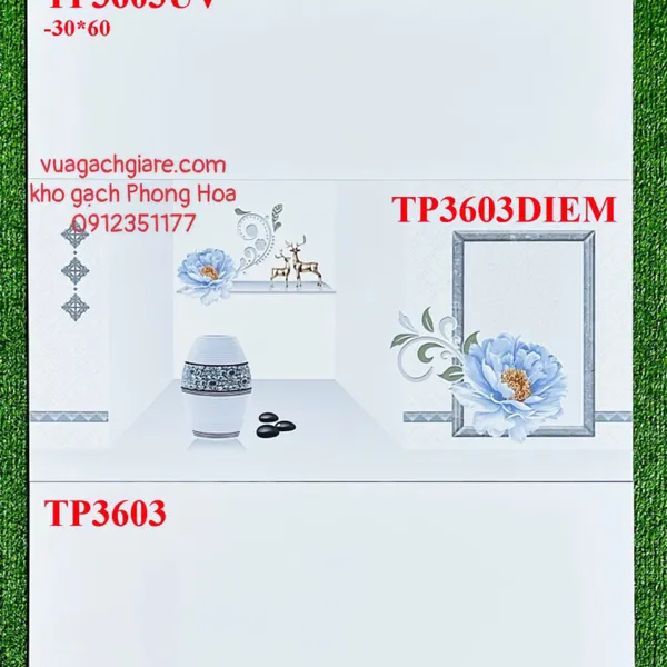 Gạch Men Ốp Tường 30x60 trắng trơn 3603UV