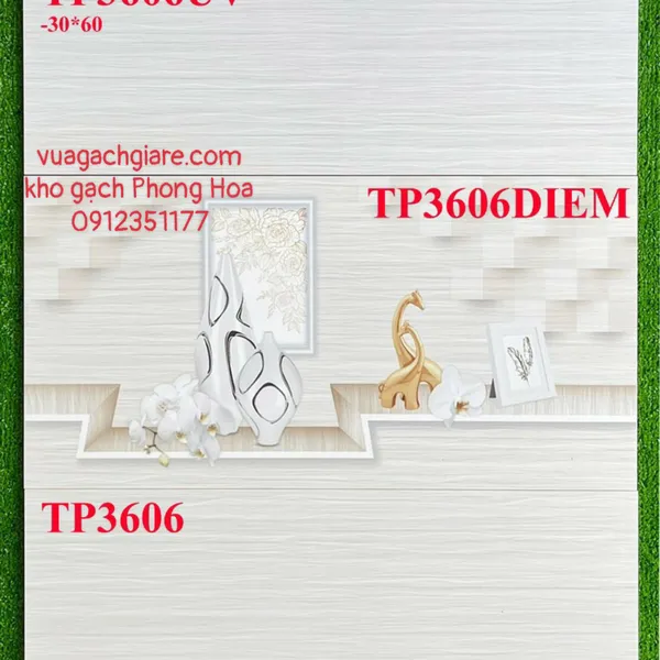 Gạch Men Ốp Tường 30x60 vàng kem 3606UV