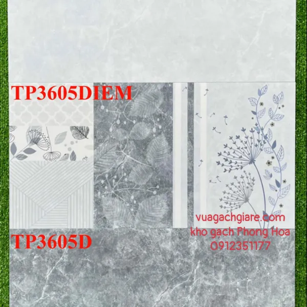 Gạch Men Ốp Tường 30x60 xám vân đá 3605N