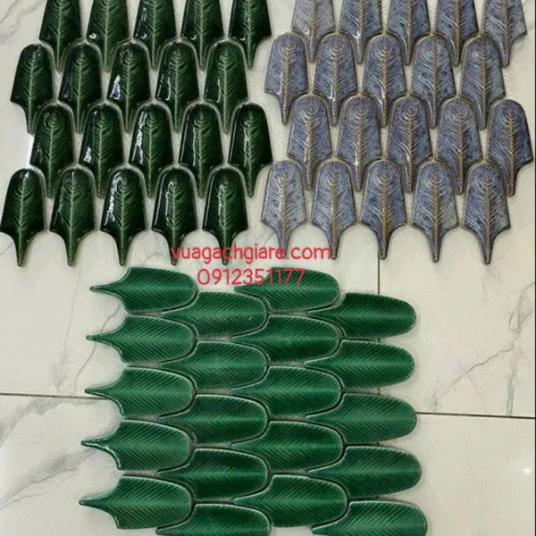 Gạch Mosaic Lông Vũ Ốp Dán Trang Trí màu xám