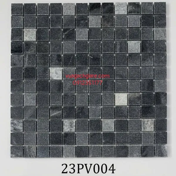Gạch Mosaic Đá Tự Nhiên Ốp Dán Trang Trí màu đen 23PV004 - 42PV004