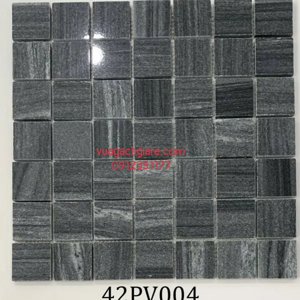 Gạch Mosaic Đá Tự Nhiên Ốp Dán Trang Trí màu đen 23PV004 - 42PV004