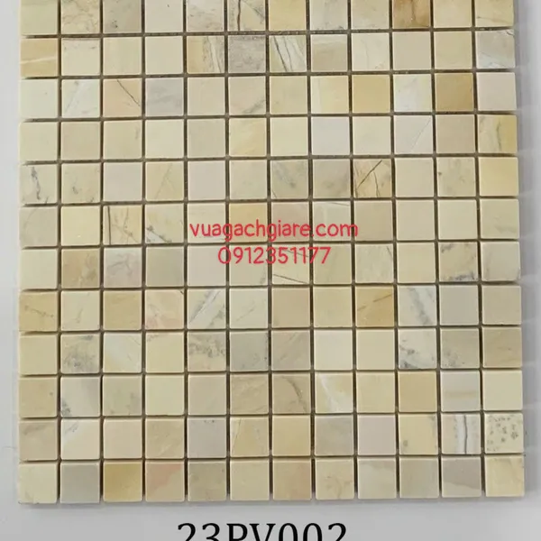 Gạch Mosaic Đá Tự Nhiên Ốp Dán Trang Trí màu vàng 23PV002