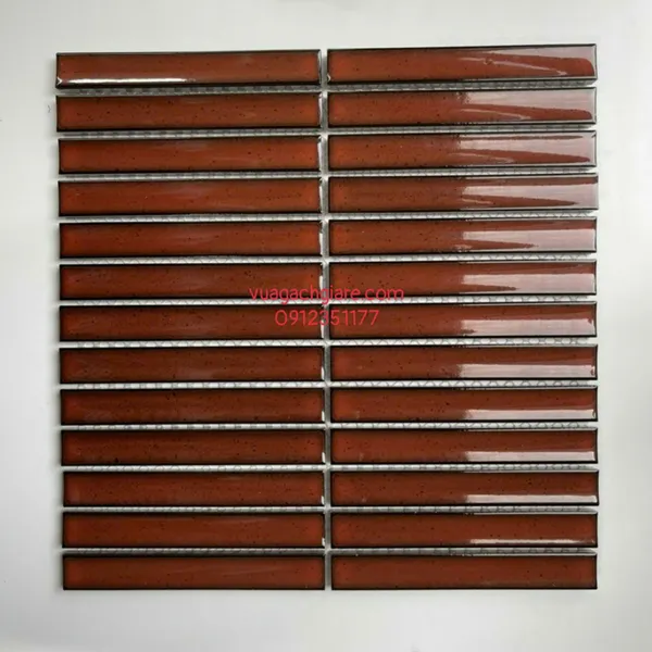 Gạch Mosaic Que Đũa Nhỏ Trang Trí màu đỏ