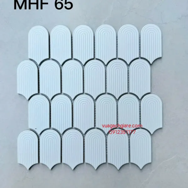 Gạch Mosaic Vân Tay Ốp Dán Trang Trí màu trắng MHF 65