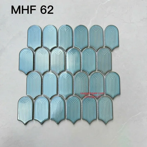 Gạch Mosaic Vân Tay Ốp Dán Trang Trí màu xanh dương MHF 62