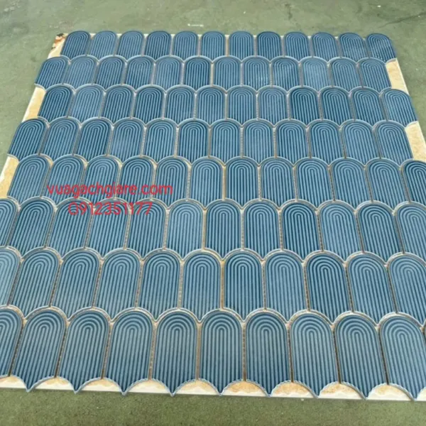 Gạch Mosaic Vân Tay Ốp Dán Trang Trí màu xanh dương MHF 62