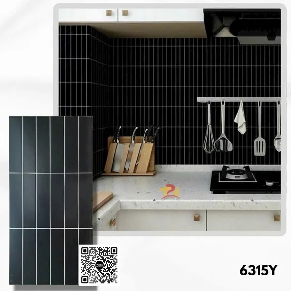 Gạch Men 30x60 Ốp Tường Trang Trí giả thẻ màu đen 6315Y