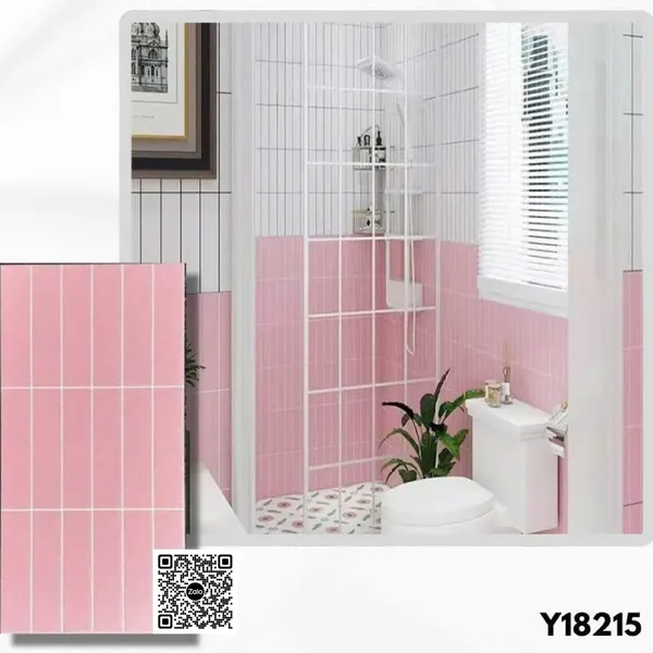 Gạch Men 30x60 Ốp Tường Trang Trí giả thẻ màu hồng Y18215