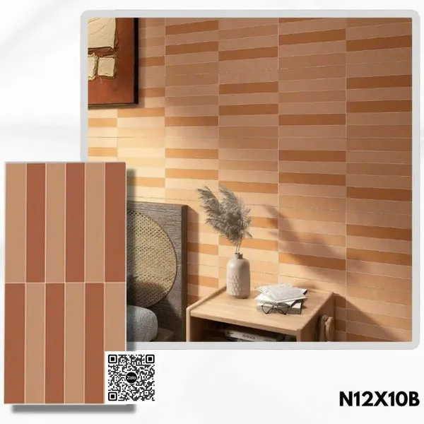 Gạch Men 30x60 Ốp Tường Trang Trí giả thẻ màu nâu N12X10B