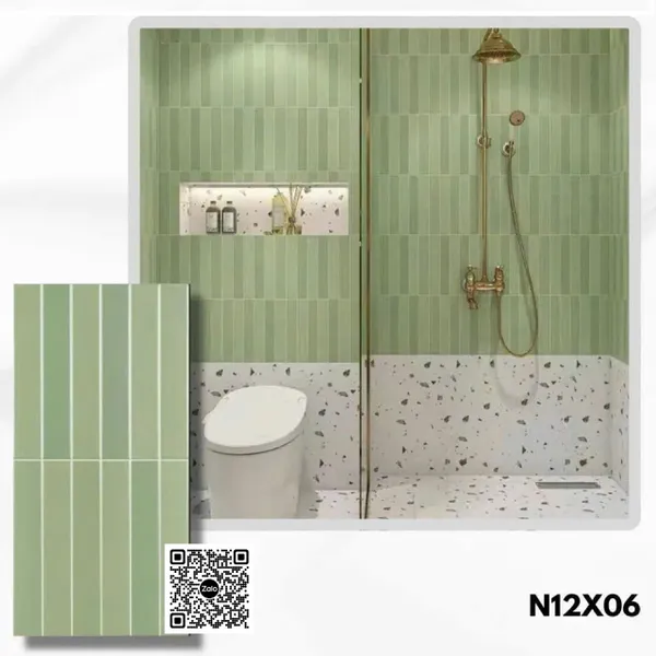 Gạch Men 30x60 Ốp Tường Trang Trí giả thẻ màu xanh N12X06