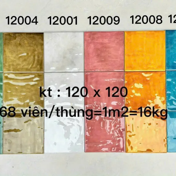 Gạch Thẻ 12x12 Ốp Lát Trang Trí màu xanh coban gợn sóng LV12007