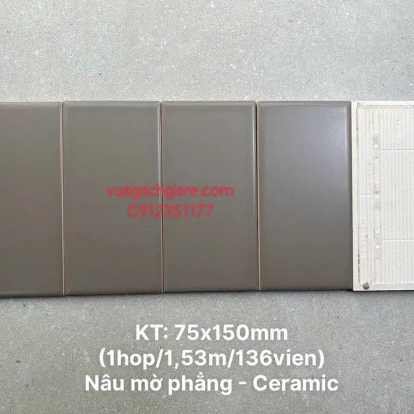 Gạch Thẻ 7.5x15 Ốp Lát Trang Trí Giá Rẻ màu nâu