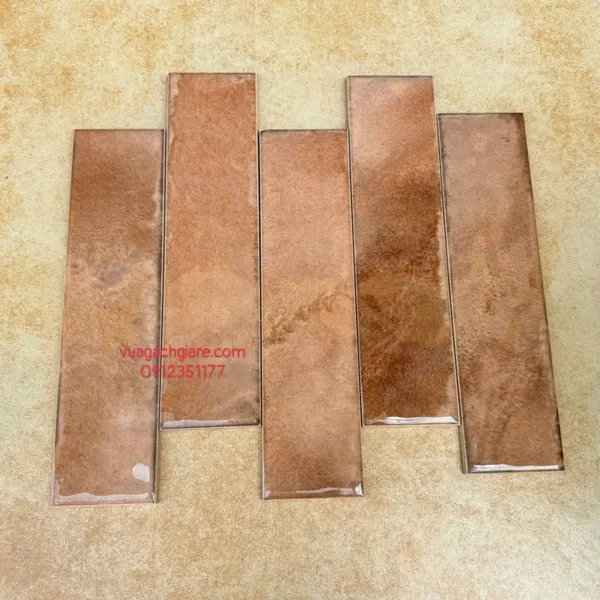 Gạch Thẻ 7.5x30 Ốp Lát Trang Trí màu nâu gợn sóng 7533F19