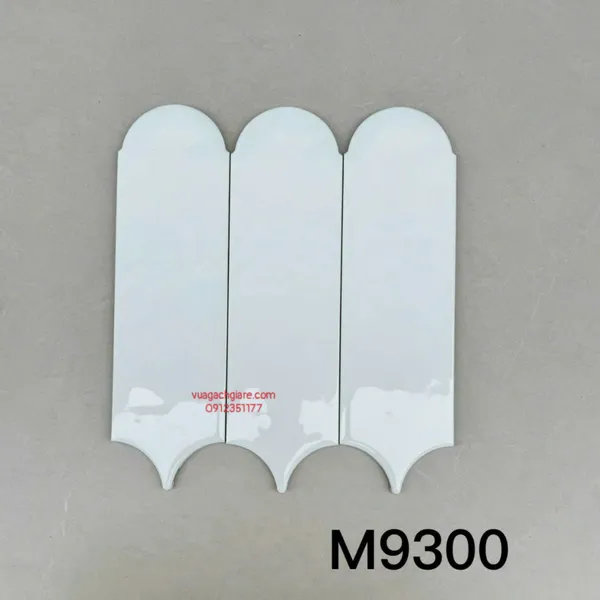 Gạch Thẻ 9x30 Ốp Lát Trang Trí màu trắng lông vũ gợn sóng M9300