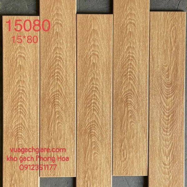 Gạch Vân Gỗ 15x80 màu nâu vàng 15080 - 15084