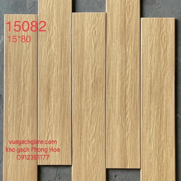 Gạch Vân Gỗ 15x80 màu nâu vàng 15082 - 15083