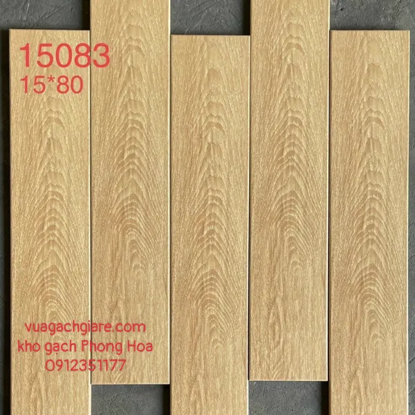Gạch Vân Gỗ 15x80 màu nâu vàng 15082 - 15083