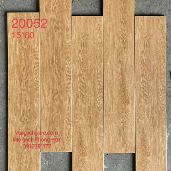 Gạch Vân Gỗ 15x80 màu nâu vàng 20056 - 20052
