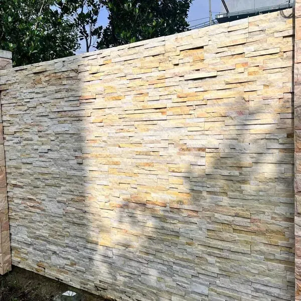 Đá Tự Nhiên 10x50 Ốp Lát Giá Rẻ Đá Ghép vàng kem