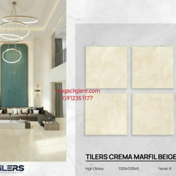 Gạch Đá 120x120 Ốp Lát Ấn Độ vân đá kem