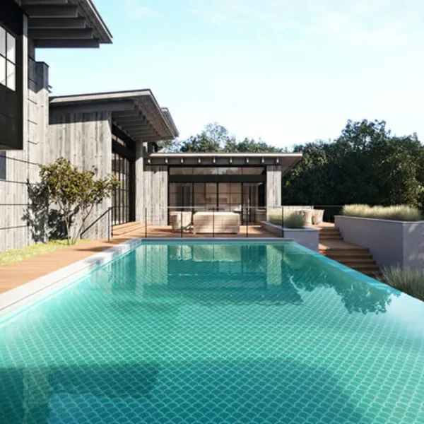 Gạch Mosaic Thuỷ Tinh Vỉ 30x30 vảy cá màu xanh lá đậm men rạn MHF217