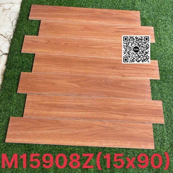 Gạch Vân Gỗ - Gạch Giả Gỗ 15x90 Ốp Lát nâu đỏ M15908Z